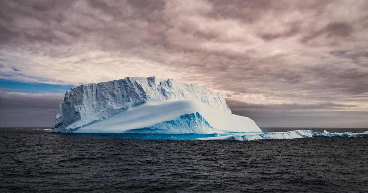 Towering icebergs in the pristine waters of the Antarctic Peninsula
