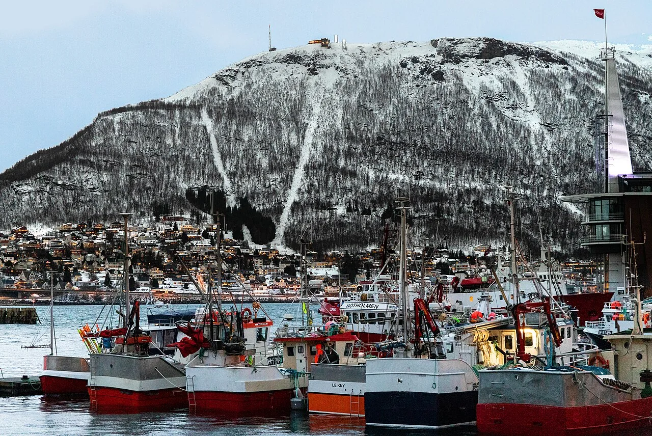 Tromsø harbour during winter