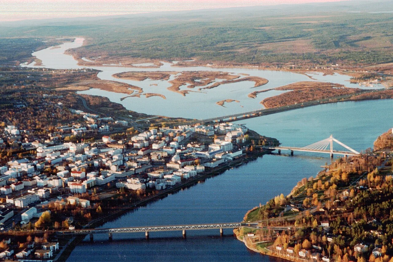 Aerial view of Rovaniemi, Finland, in 1999